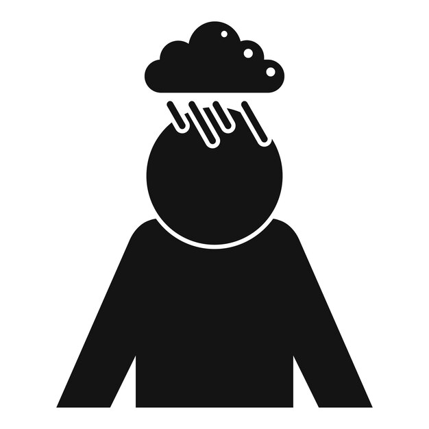 Stress head rain icon Simple illustration of stress head rain vector icon for web design isolated on white background