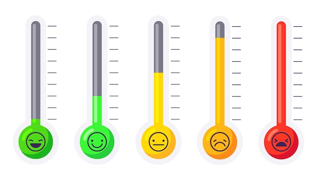 Vector stress- of pijnniveau-thermometers set