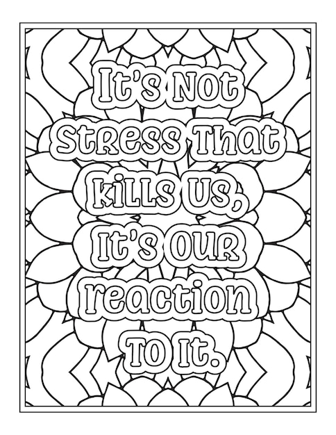 Stress Relief Quotes Coloring Book