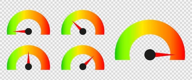 Stress score.Customer satisfaction meter. Stress level set. Vector Illustration