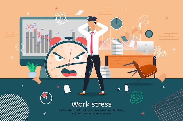 Stress and Troubles at Office Work   Banner
