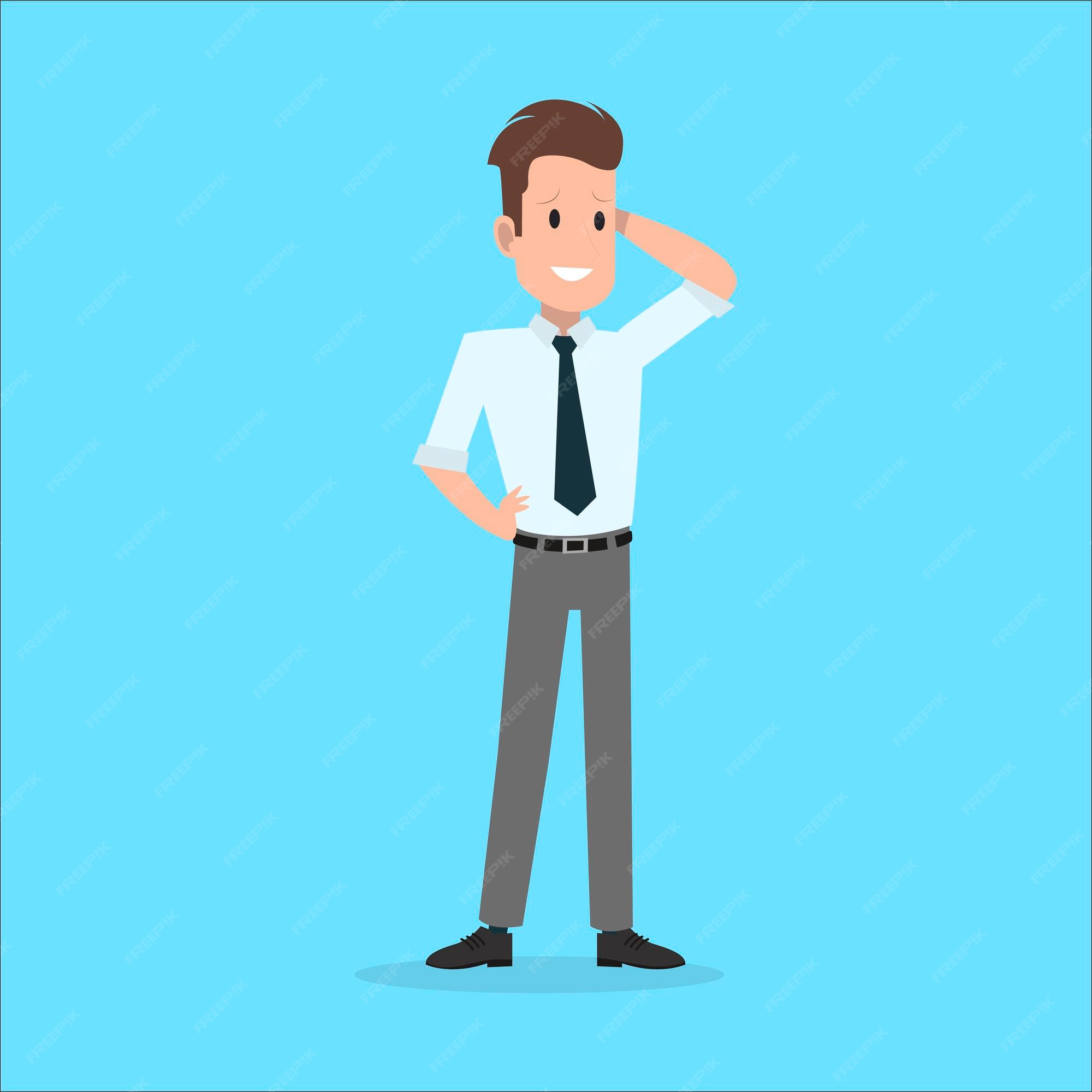 Premium Vector | Stressed businessman, with blue background