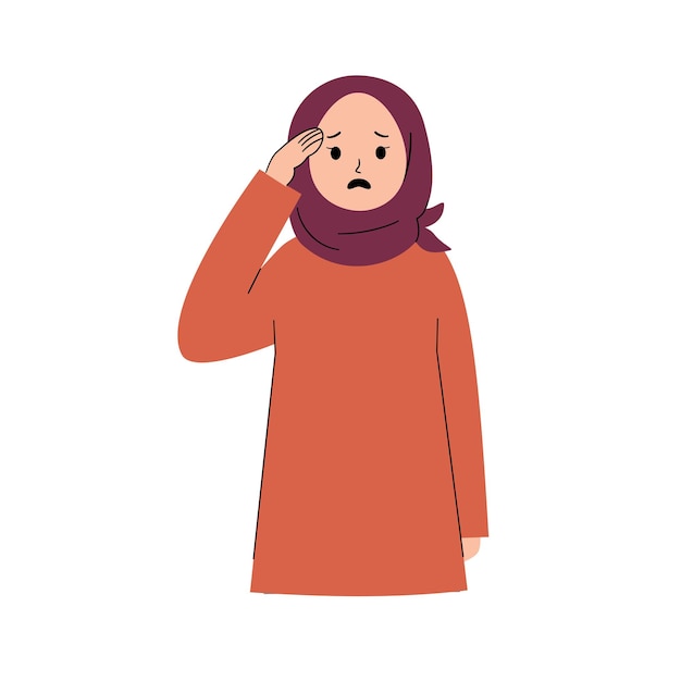 Stressed muslim woman