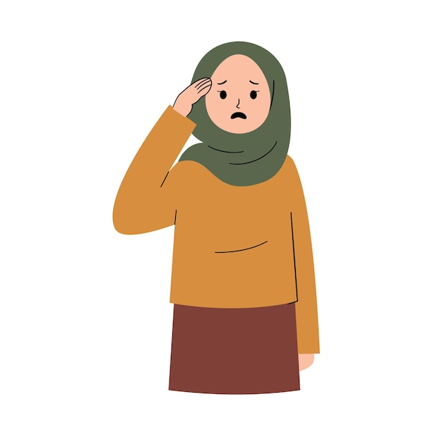 Stressed muslim woman