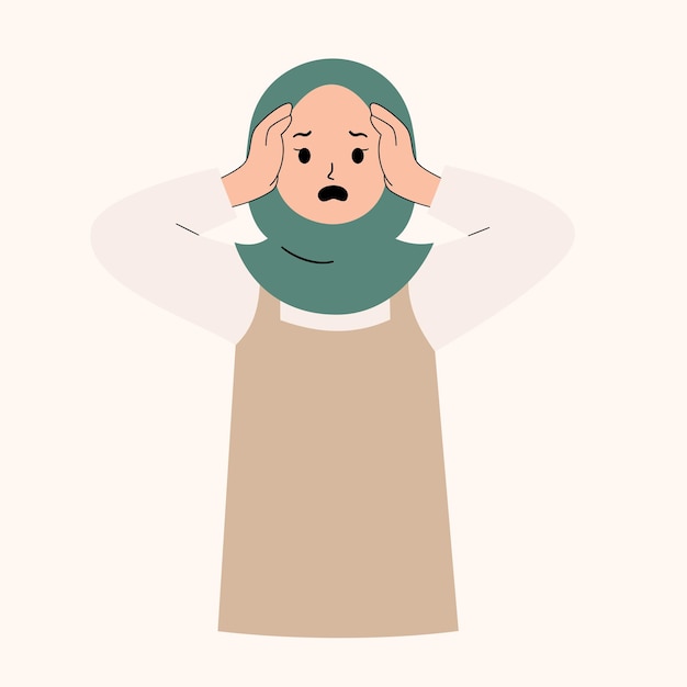 Stressed muslim woman