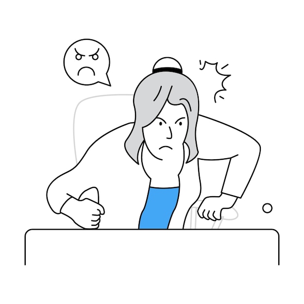 Vector stressed parent by child behaviour, premium sketchy icon