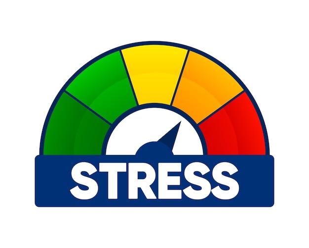 Stressniveau Stressregulering veilige gezondheid Risico's voor de gezondheid Vector illustratie