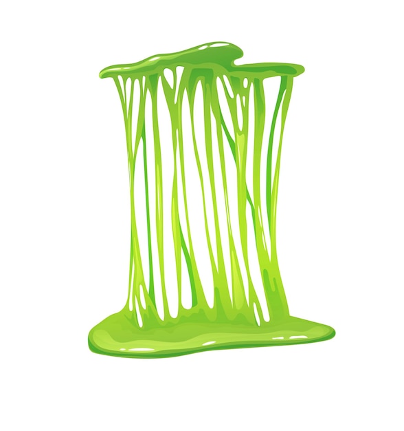 Stretched green slime isolated on white