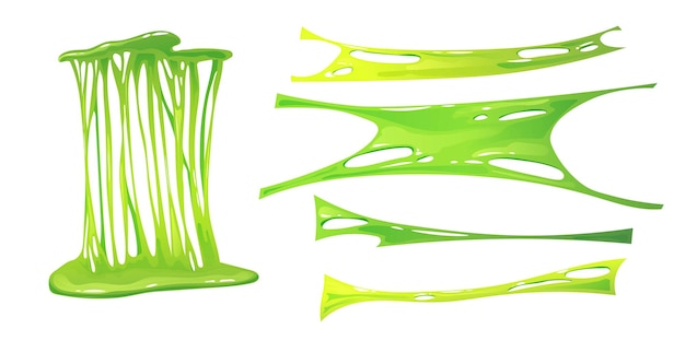 Stretched green slime. Kids' sensory toy.