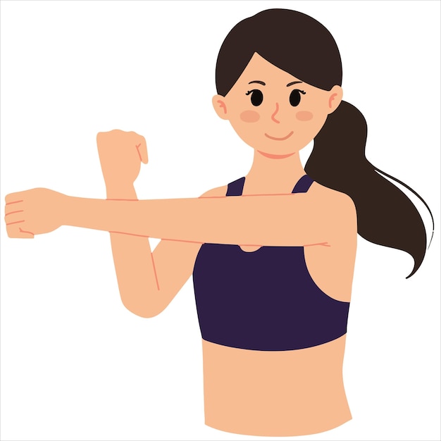 Vector stretching woman with sport wear illustration