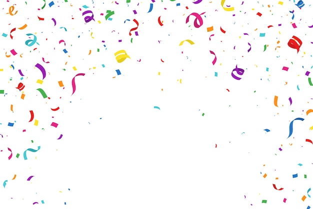 Strew festive colorful confetti on a white background isolated Vector