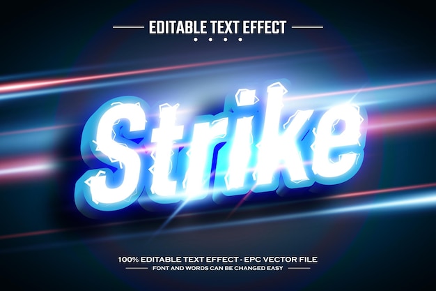 Шаблон редактируемого текстового эффекта Strike 3D