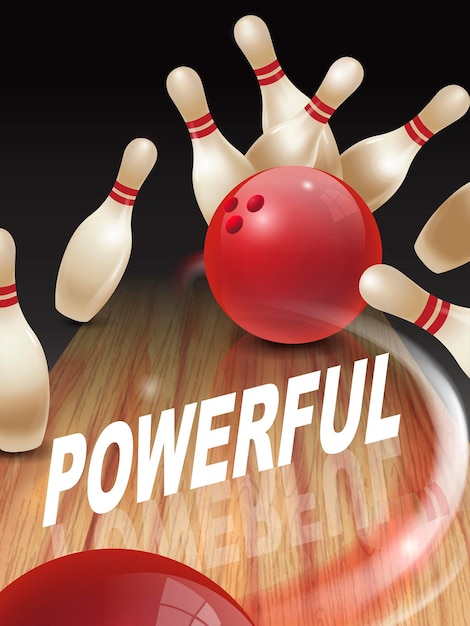 Strike bowlen 3d illustratie