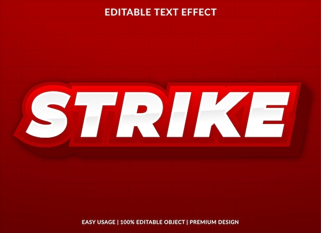 strike text effect template with abstract style use for business logo and brand