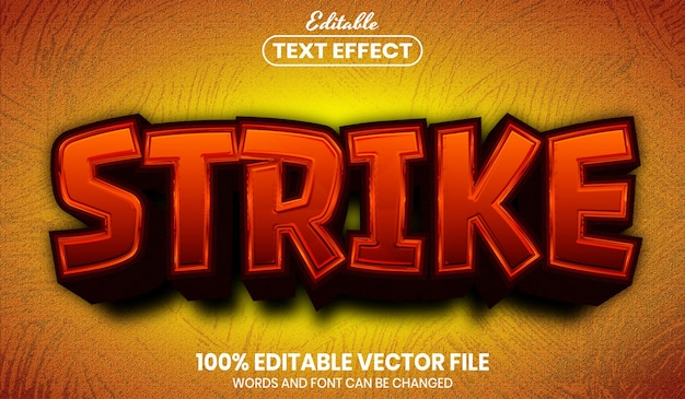 Strike text, font style editable text effect