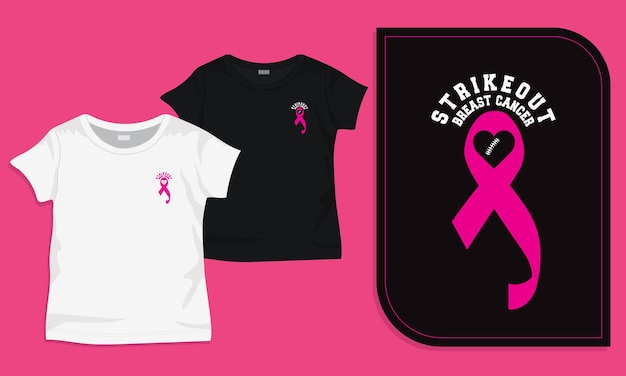 Strikeout borstkanker t-shirt ontwerp