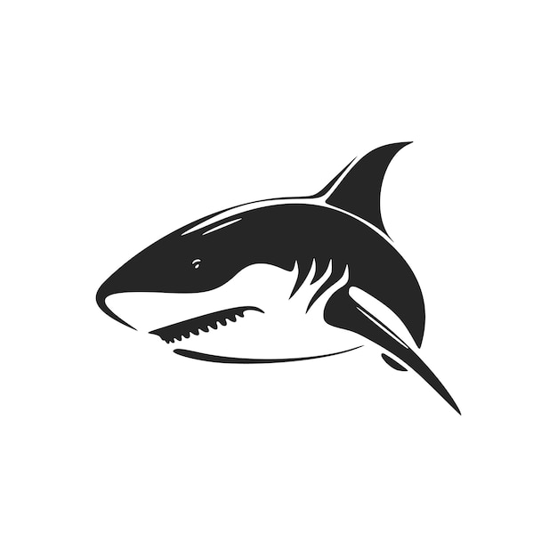 Striking black and white shark logo for your brand an elegant vector design