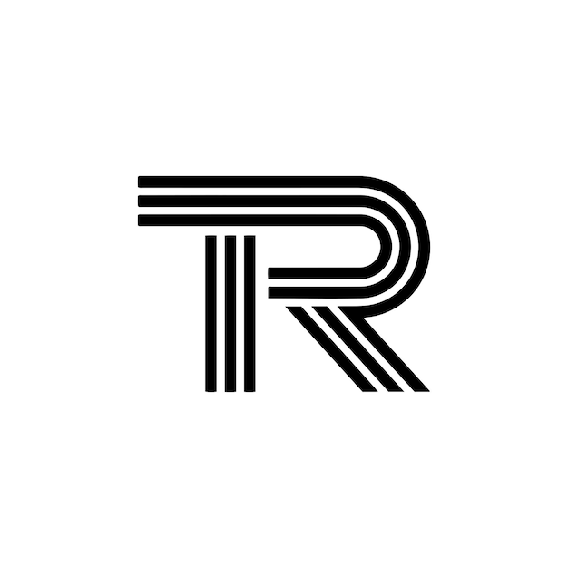 눈에 띄는 TR 모노그램 로고 대담한 검은색과 색