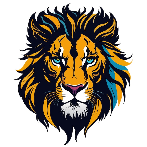 A Striking Vector Design of a Calm Lion Face Lion Logo