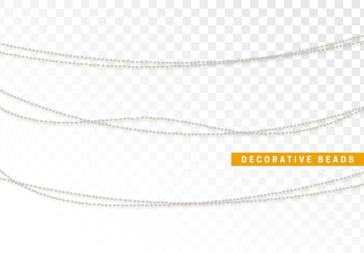Vector string beads realistic isolated. decorative design element bead.