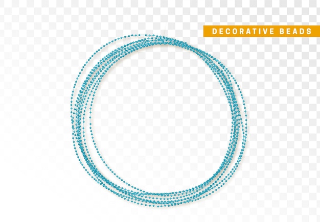 String beads realistic isolated. decorative design element blue bead,