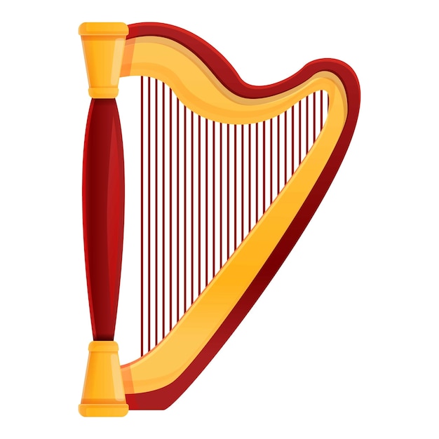 Vector string harp icon cartoon of string harp vector icon for web design isolated on white background