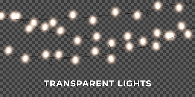 Vector string lights garland. glowing realistic christmas lights