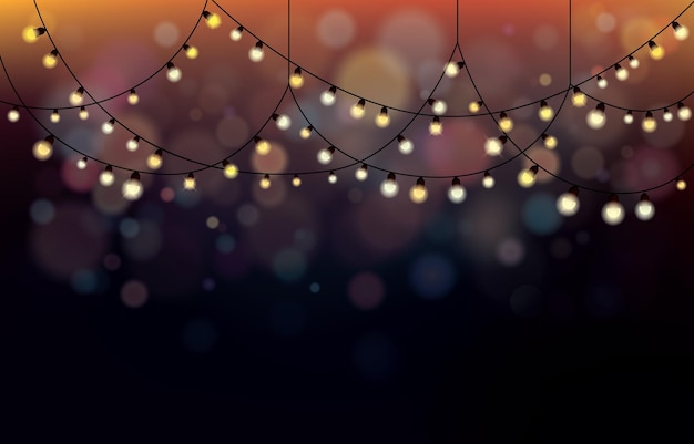 夜空を背景に照らした一連のライト