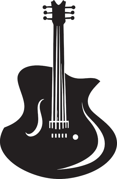 Vector string symphony guitar logo vector design melodische meesterschap gitaar iconisch embleem