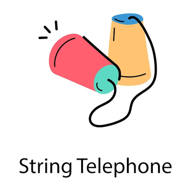 String telephone doodle icon design