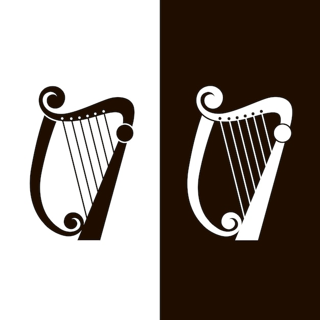 stringed harp icons