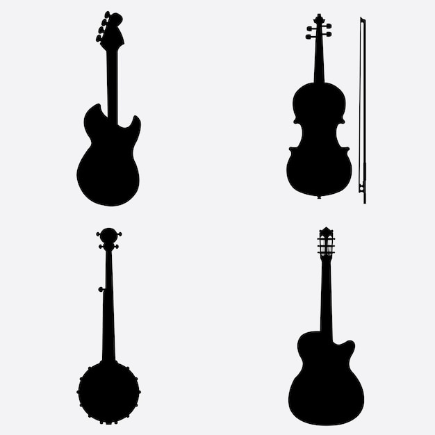 stringed instrument silhouette icon