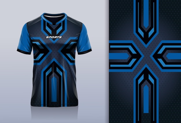 Vector stripe x sport jersey tshirt design for football soccer racing esports running blue color