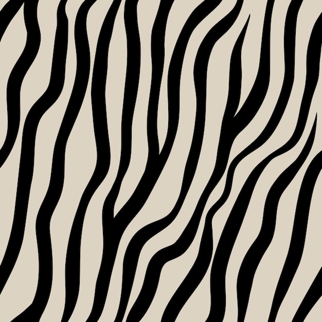 Vector striped animalistic zebra seamless pattern