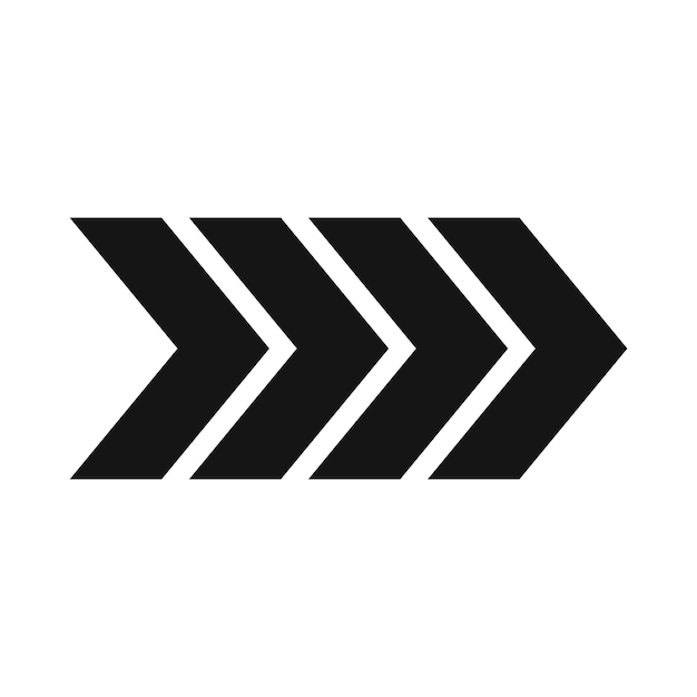 Значок полосатой стрелки в простом стиле, выделенный на белом фоне Нажмите и выберите символ