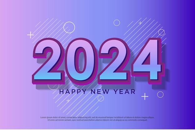 Вектор Полосатый фон в форме тонких линий для празднования нового 2024 года