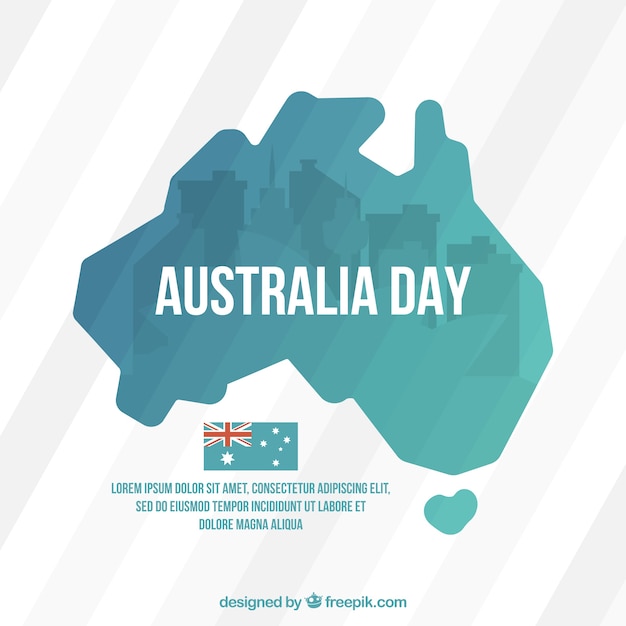 Вектор Полосатый фон с картой день австралии