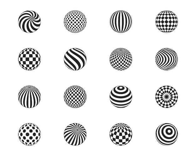 Vector striped balls, cage, dots pattern