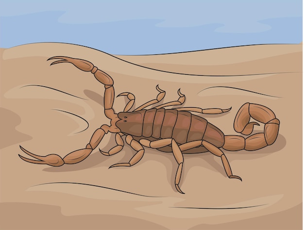 Vector striped bark scorpion