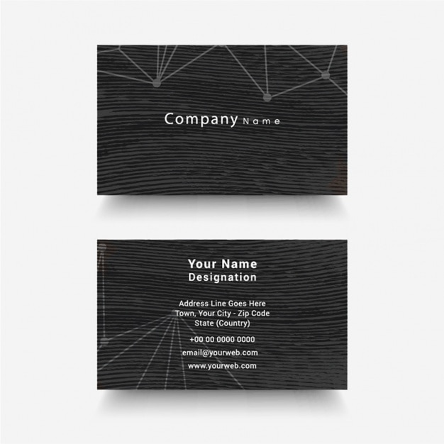 Striped business card with geometric shapes