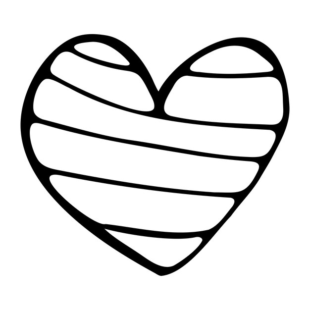 Striped doodle heart