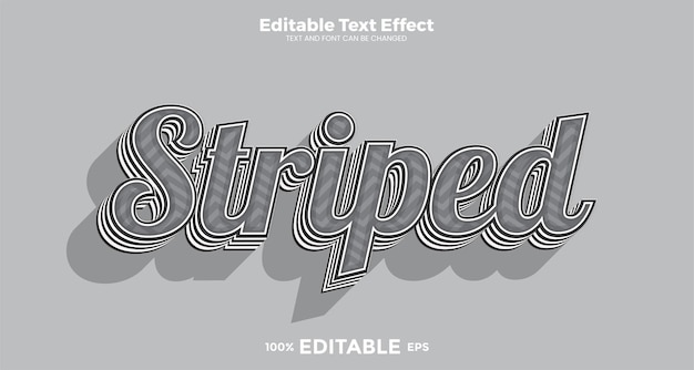 Striped editable text effect in modern trend style