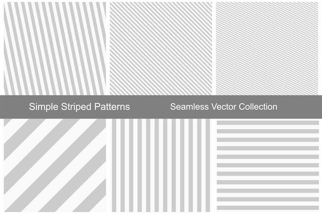 Striped patterns seamless vector collection