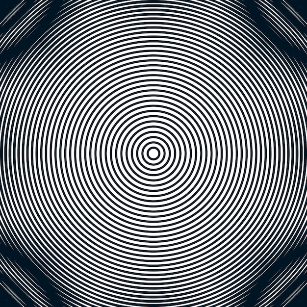 Striped  psychedelic background with black and white moire lines. Gradient optical pattern, motion effect tile.