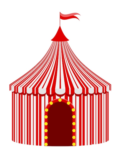 Illustrazione vettoriale d'archivio tenda da circo rossa a strisce