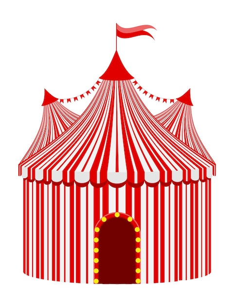 Vettore illustrazione vettoriale d'archivio tenda da circo rossa a strisce