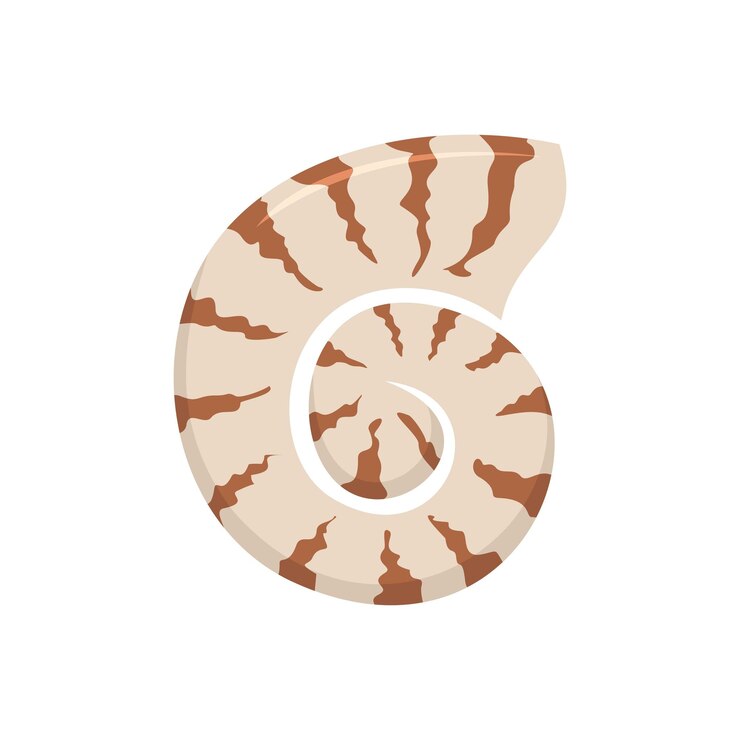 Vector striped shell icon flat illustration of striped shell vector icon for web