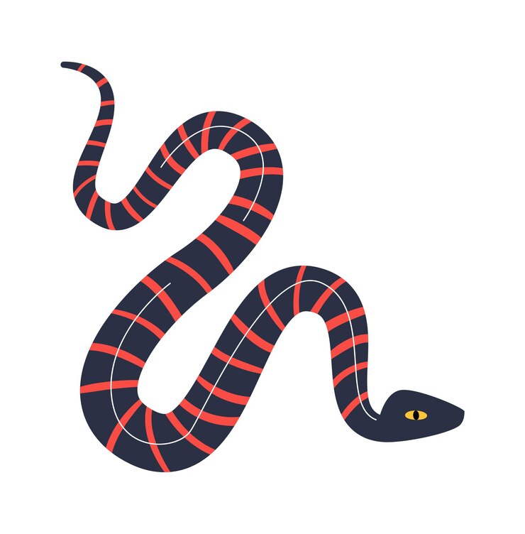 Vector striped snake reptile