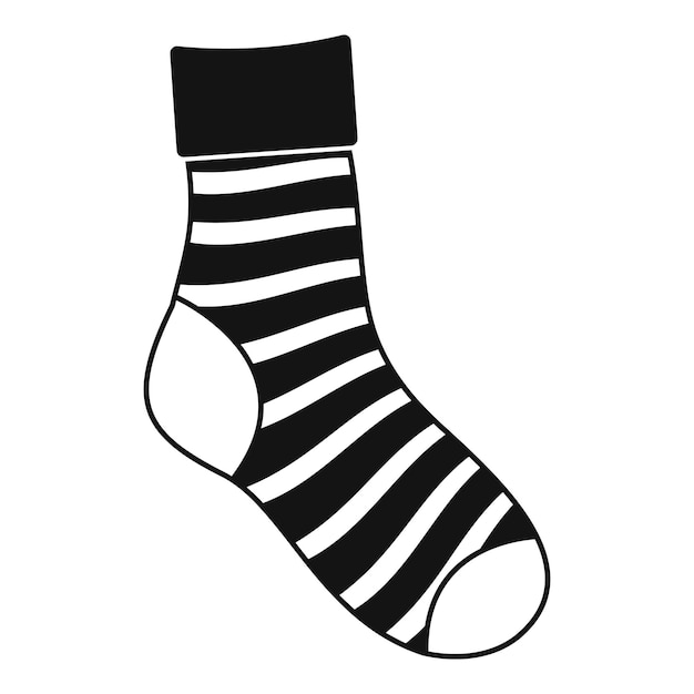 Striped sock icon Simple illustration of striped sock vector icon for web