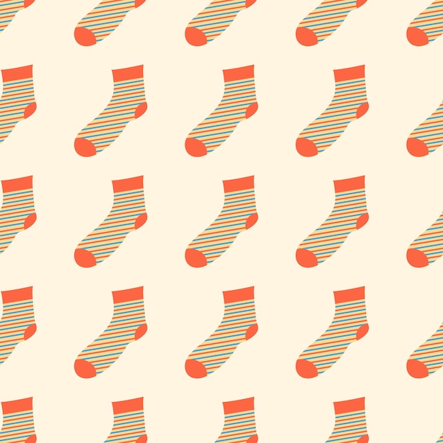 Striped sock pattern on light orange background